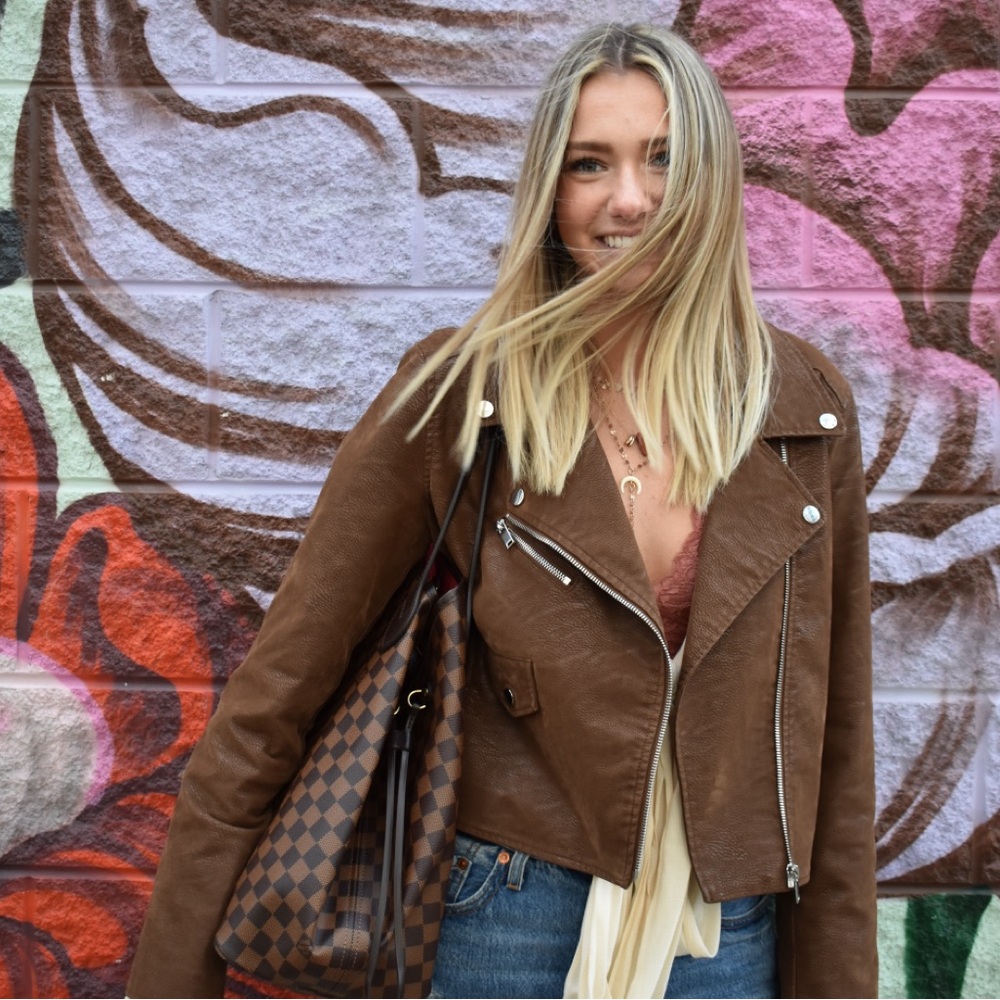 Urban outfitters faux leather jacket size L